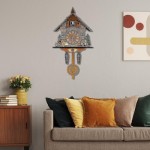 (CL303) Jam Dinding Cuckoo Hutan Hitam Jerman, Gaya Vintage Nordik, Jam Dinding Cuckoo Kayu E